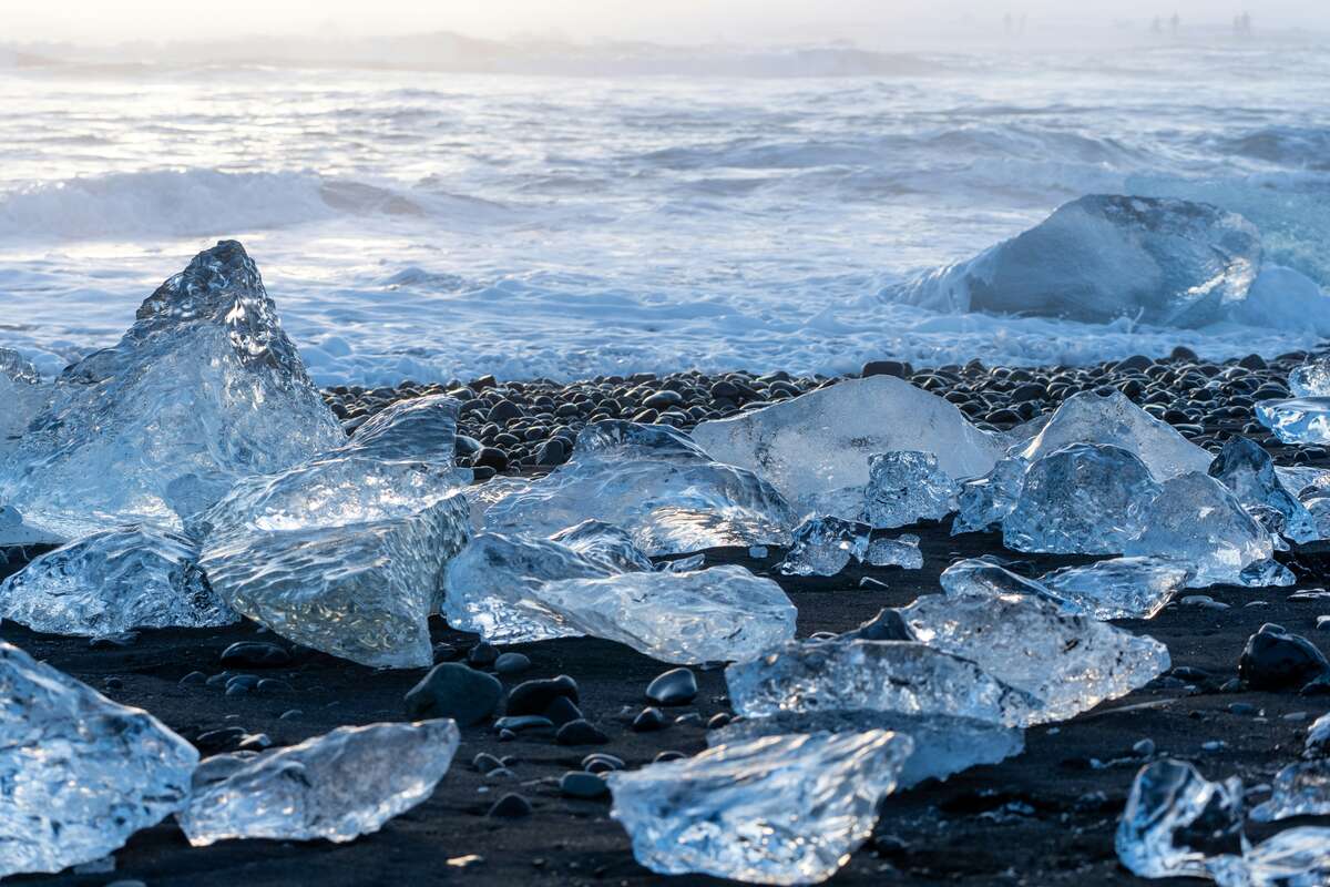 Les beaux glaçons de Diamond Beach en Islande