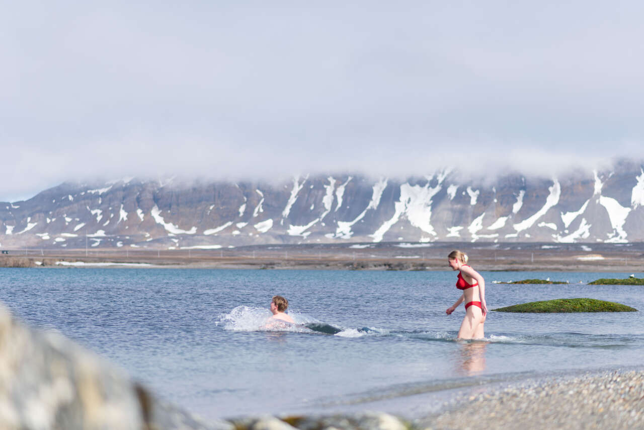 Baignade arctique au Spitzberg