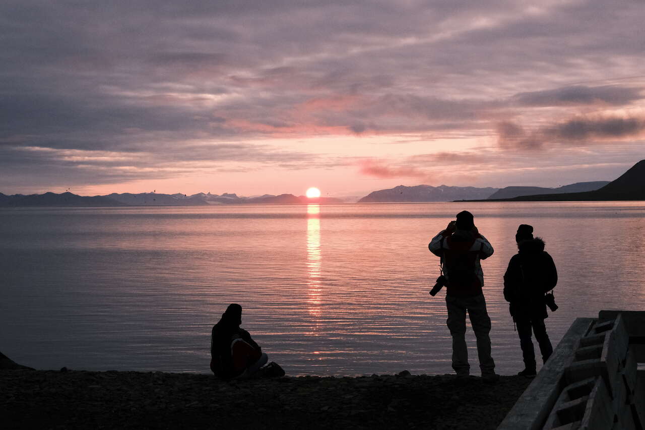 Coucher de soleil au Spitzberg, soleil de minuit