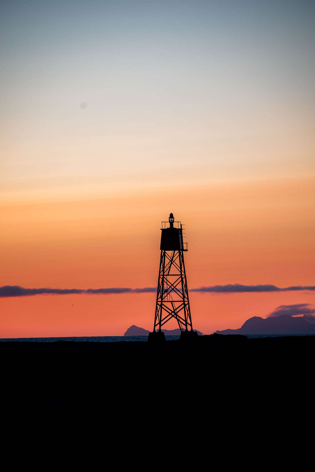 Coucher de soleil sur l'Isfjord Radio