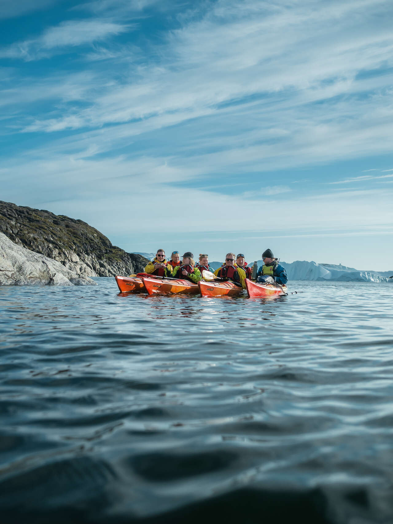 Kayak dans la baie de Disko