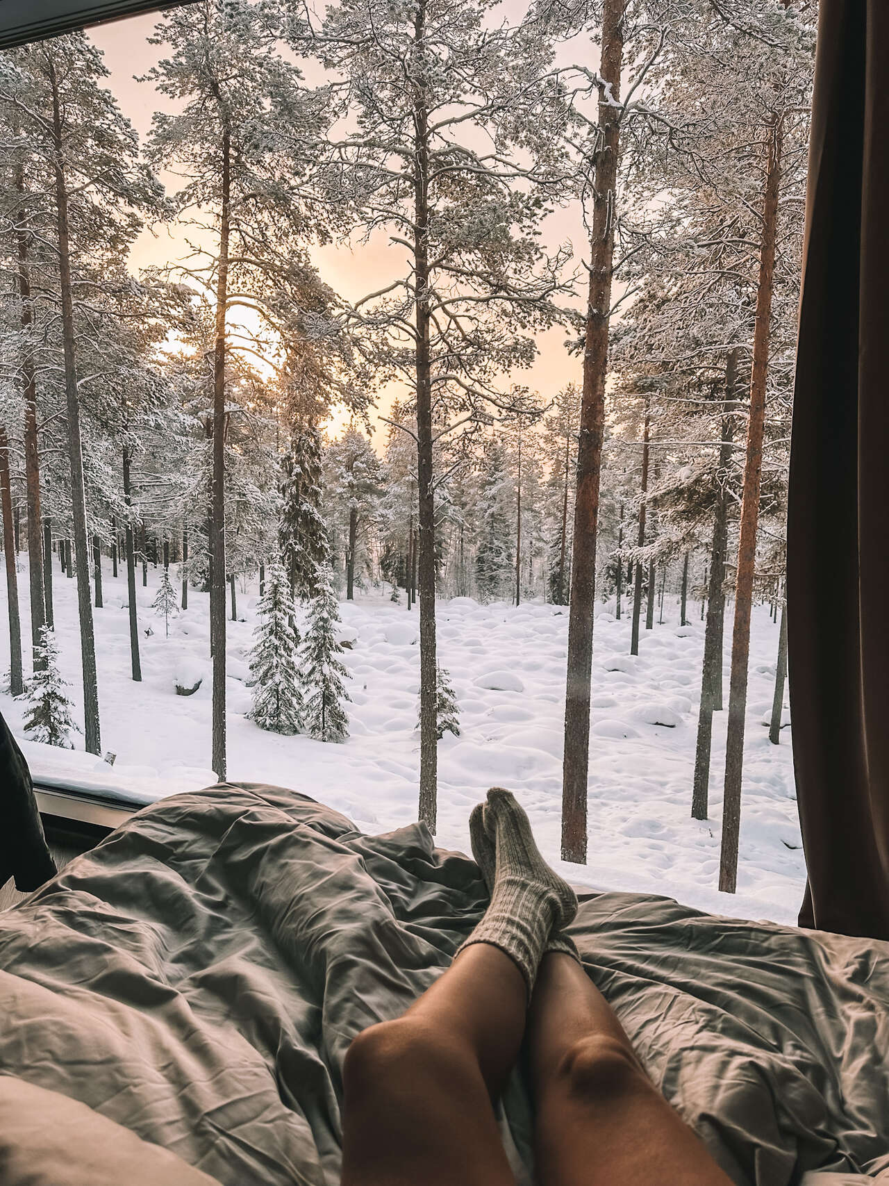 Le confort d'un lit pour observer la nature en hiver