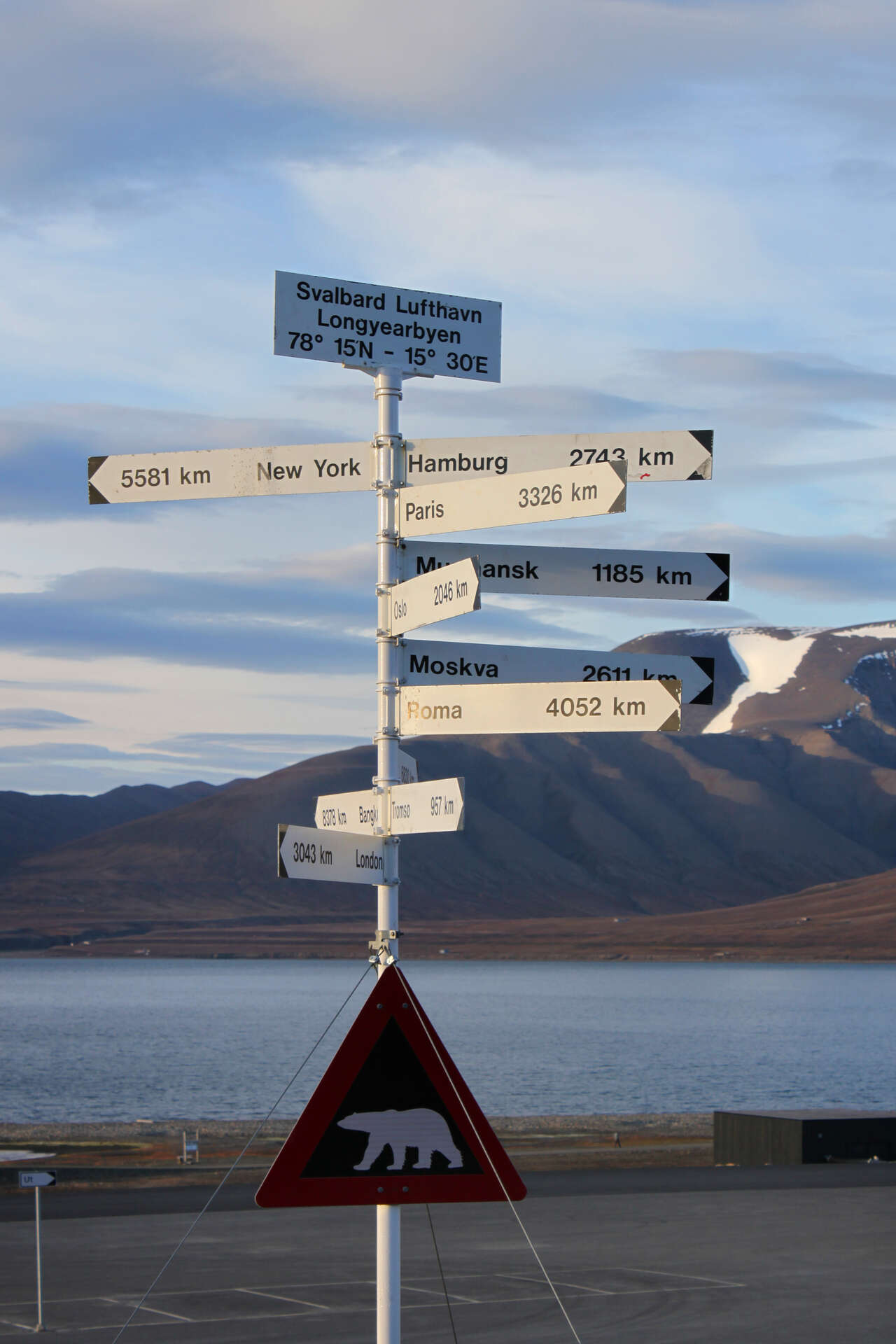 Panneau de bienvenue à Longyearbyen