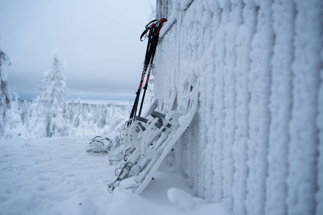 Raquettes dans un paysage hivernal