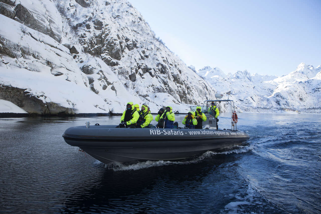 Sortie en zodiac dans les Lofoten en hiver