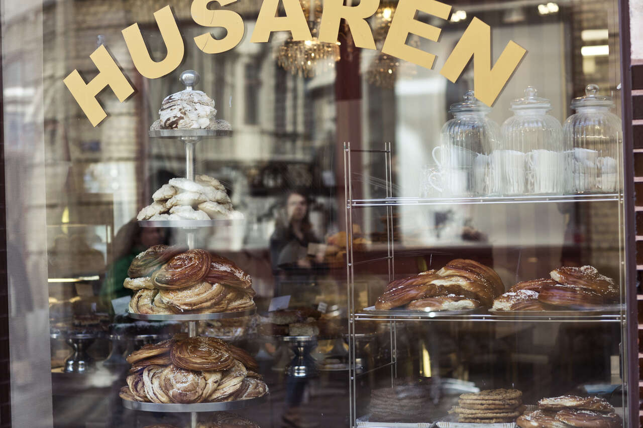 Une vitrine de brioches en Suède