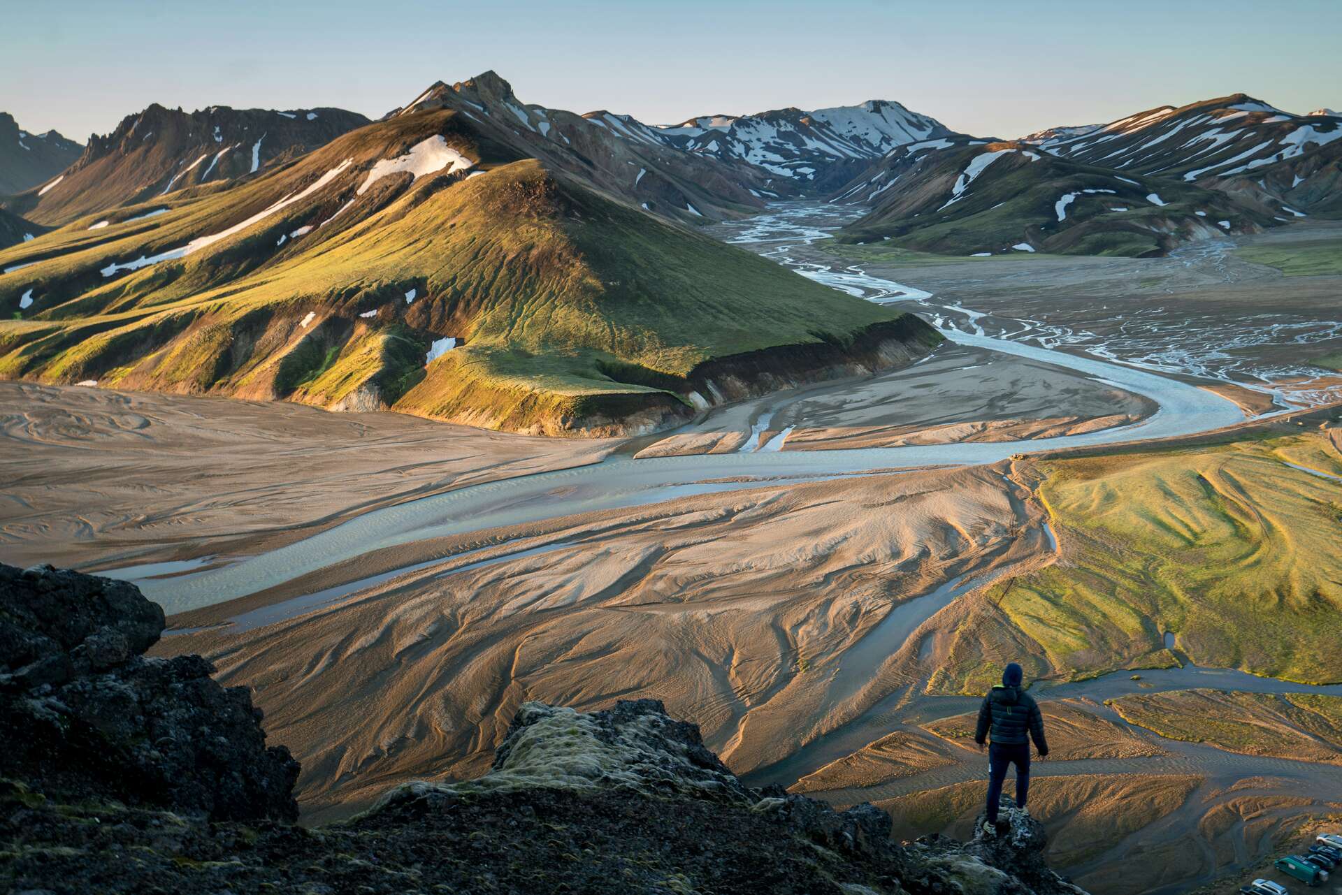 Randonneur à Landmannalaugar